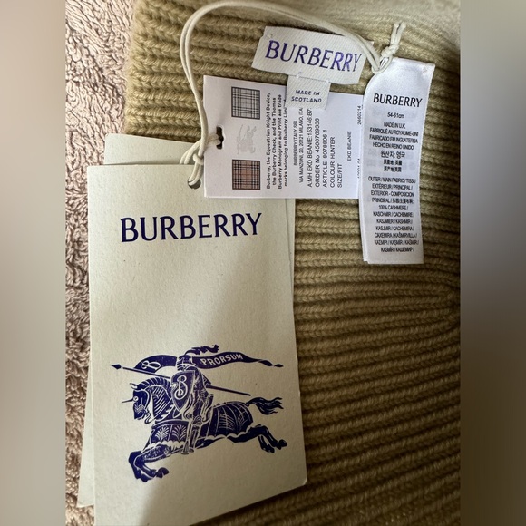 BURBERRY EKD Cashmere Beanie - Picture 5 of 5